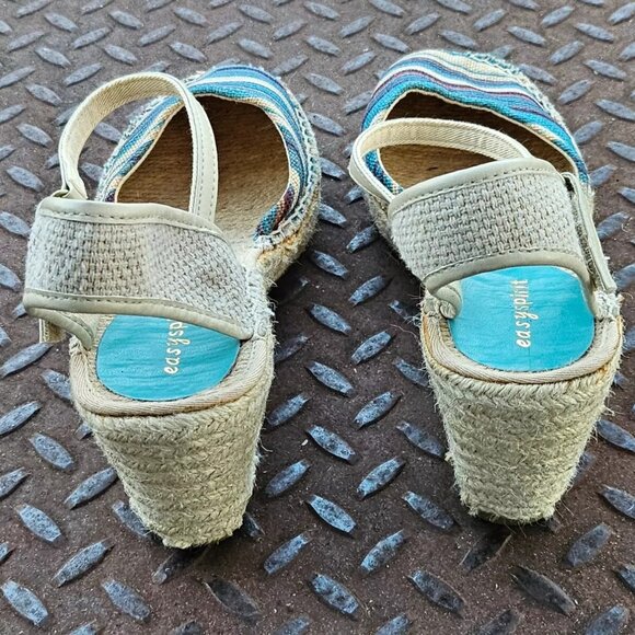 Easy Spirit Women Sandal Wedge Espadrille ESBAYSPRAY Shoe Fabric Upper Size 9M - Picture 5 of 10